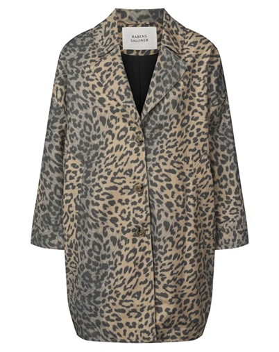 Rabens Saloner - Jacqline Leopard Print Oversize Jakke - Leopard